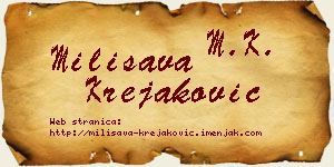 Milisava Krejaković vizit kartica